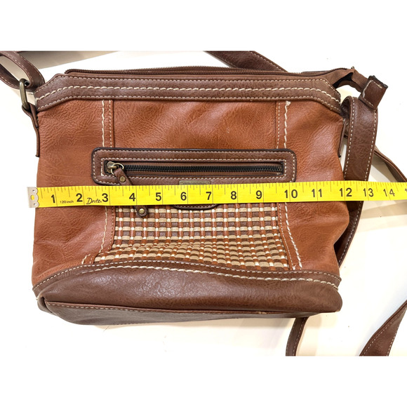 b.o.c Born Concept Crossbody Bag Womens Brown Woven Faux Leather Cottagecore Y2K - Picture 8 of 9